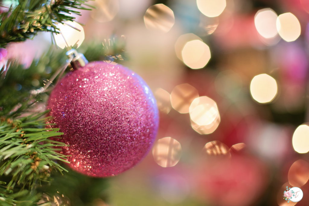 Pink Christmas Ornament with Lights